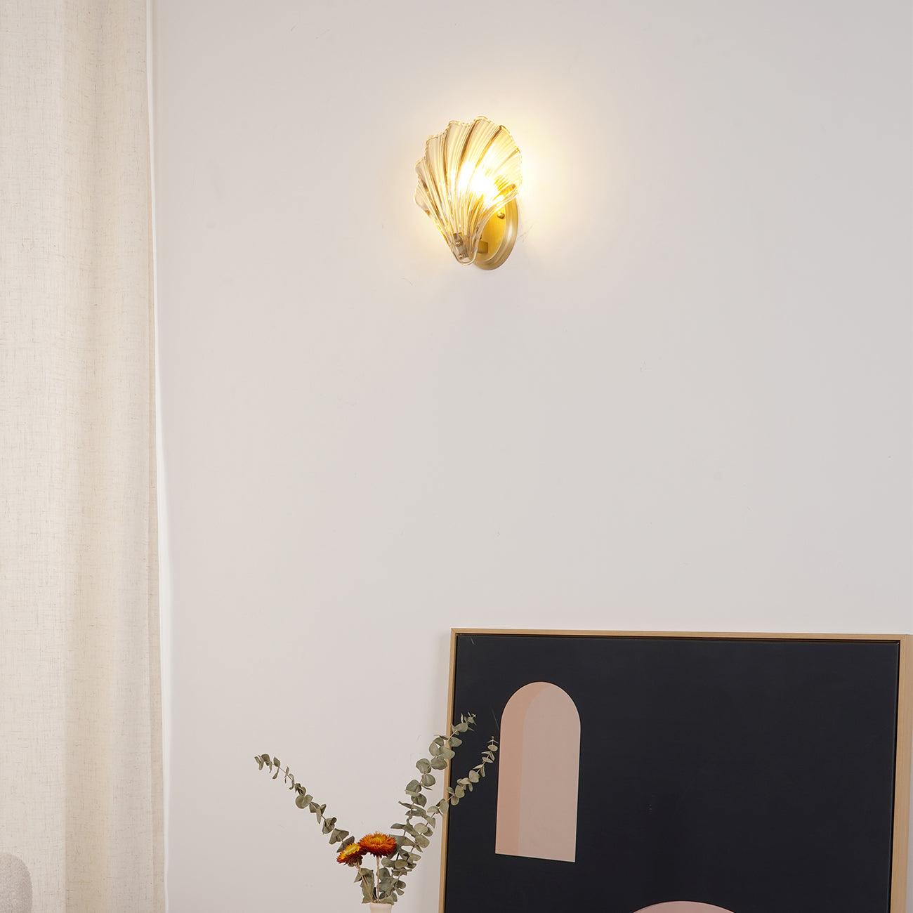 Brevian – Applique murale LED moderne en fer et verre coquillage 1 lumière  