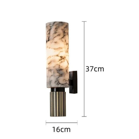 Amoran – Lampada da parete LED cilindrica in marmo moderno singola