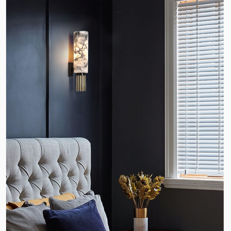 Amoran – Lampada da parete LED cilindrica in marmo moderno singola
