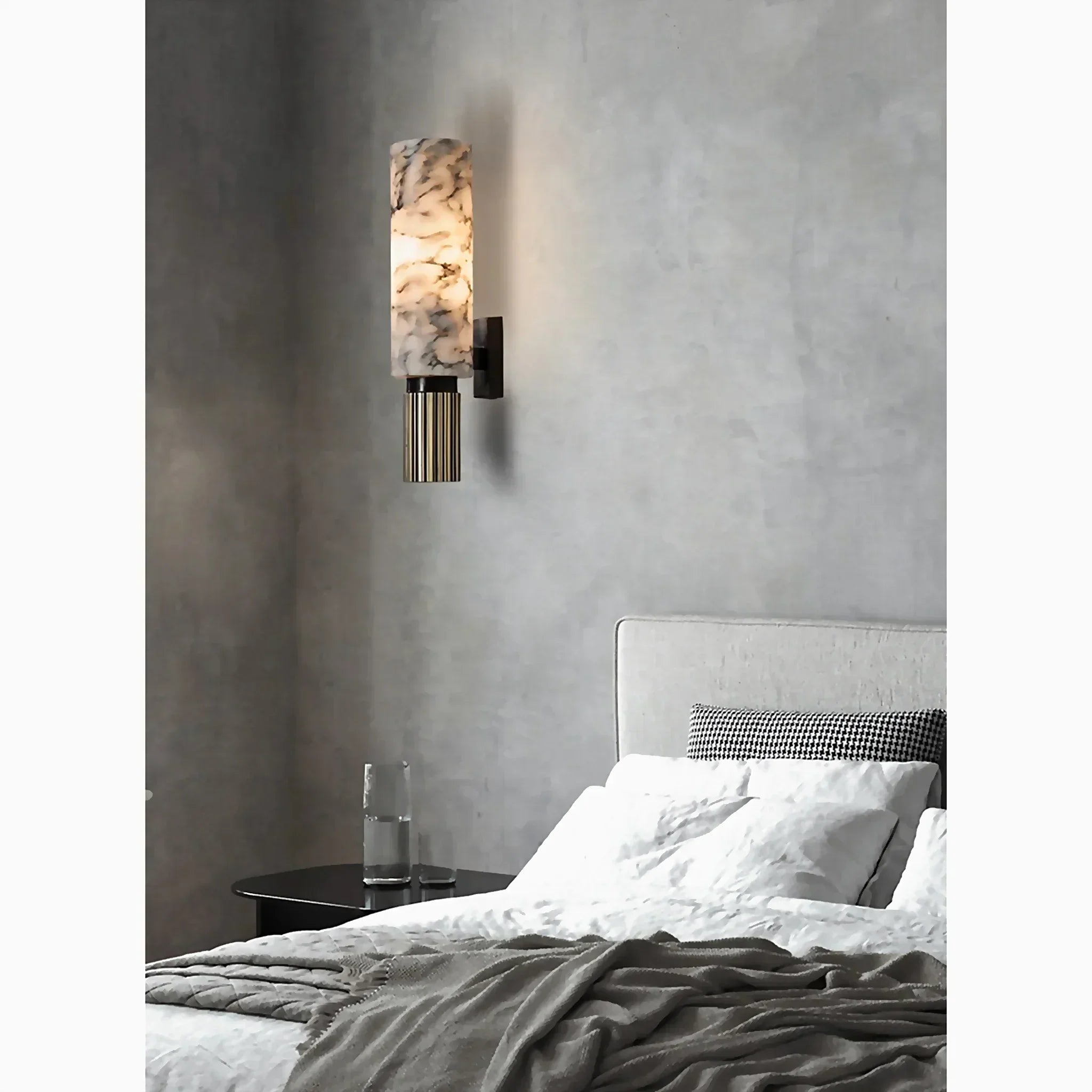 Amoran – Lampada da parete LED cilindrica in marmo moderno singola