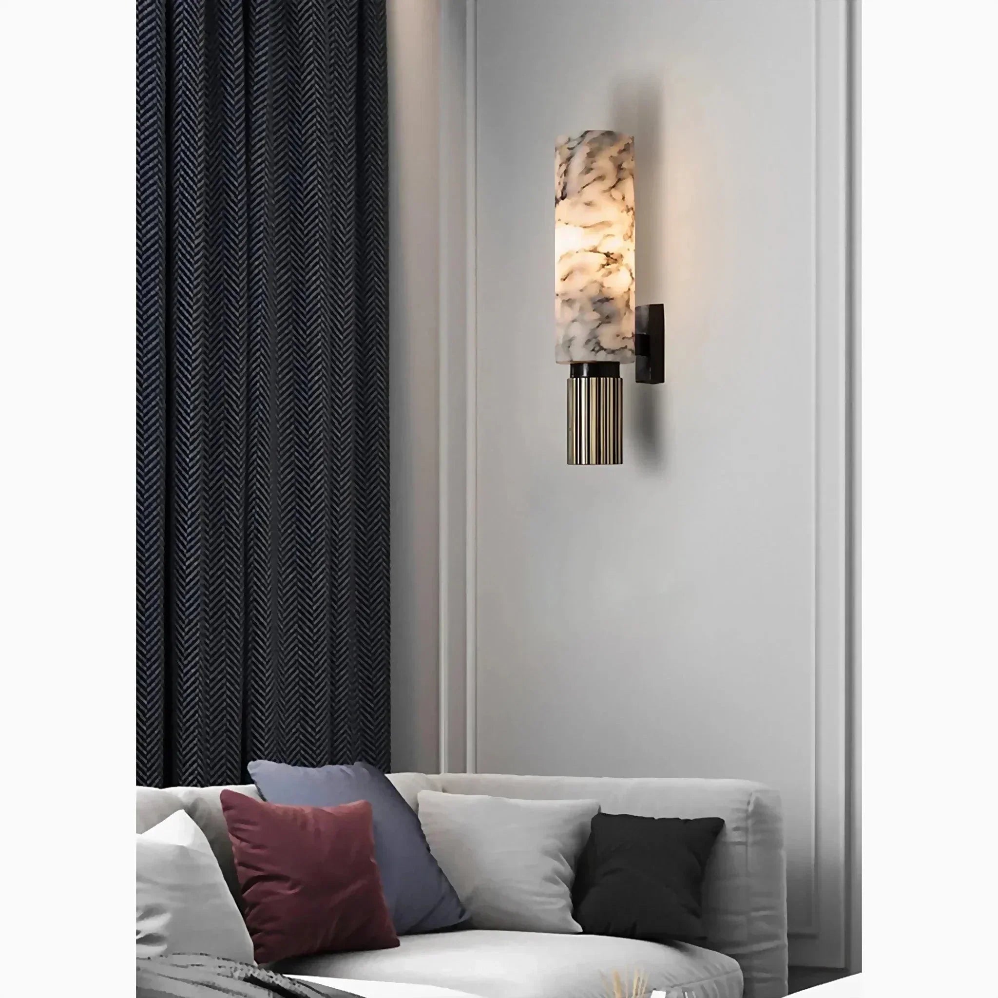 Amoran – Lampada da parete LED cilindrica in marmo moderno singola