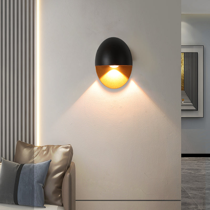 Ovelin – Applique murale LED ovale minimaliste extérieure 1 lumière  