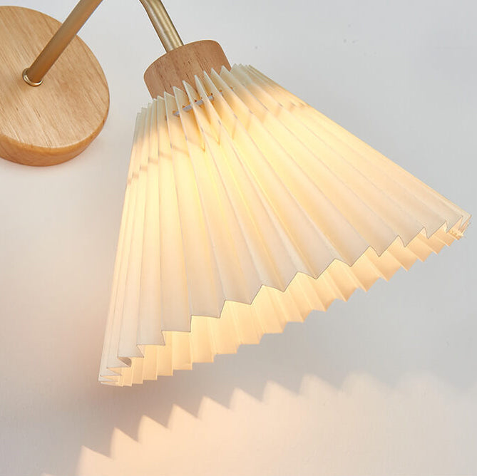 Dermora – Applique da parete moderna minimalista a cono plissettato, 1 luce