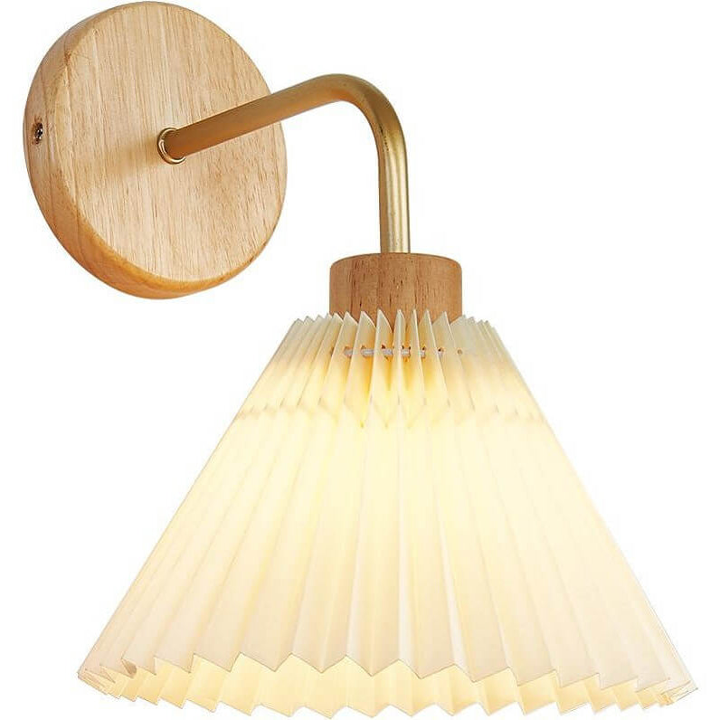 Dermora – Applique da parete moderna minimalista a cono plissettato, 1 luce