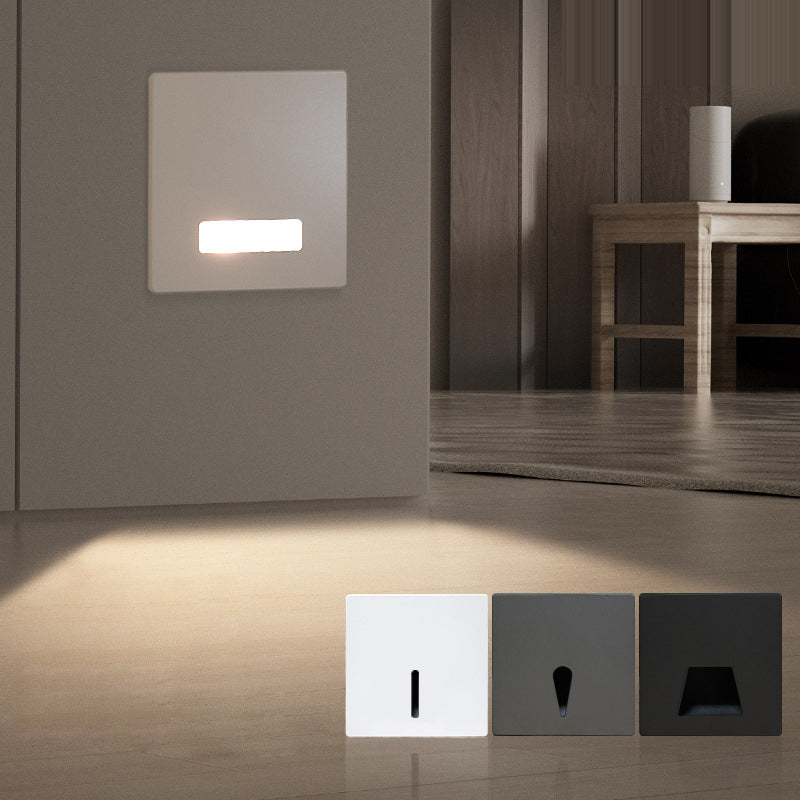 Ronvde – Lampada da parete incassata LED quadrata moderna minimalista, 1 luce