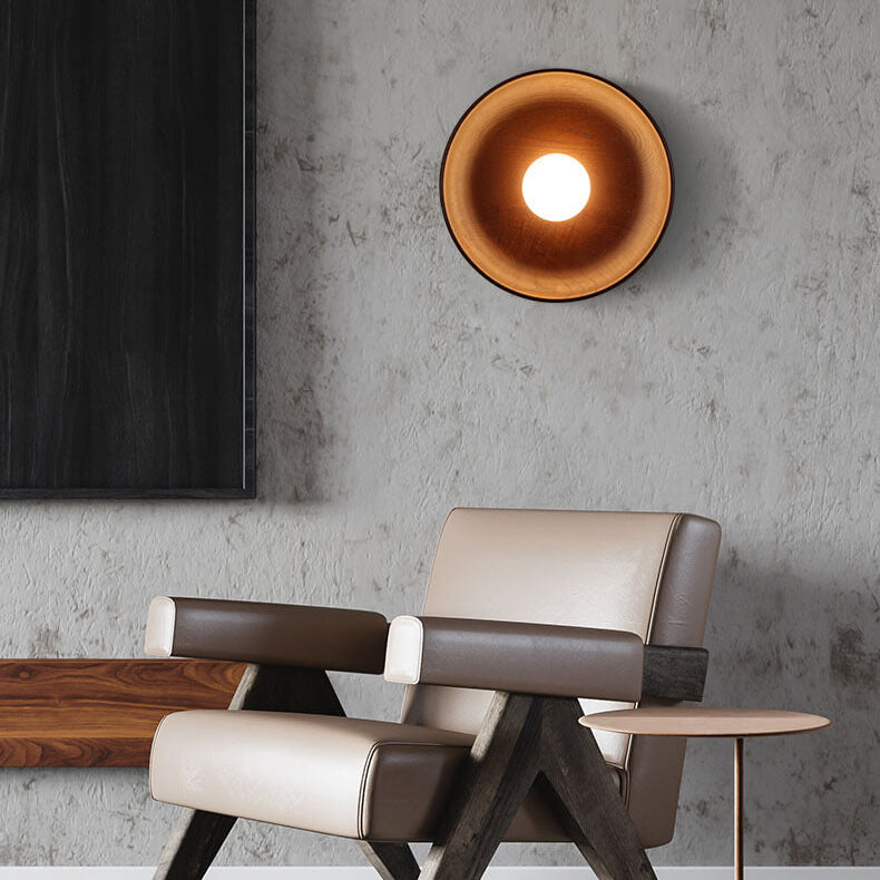 Velorien – Applique murale LED ronde moderne minimaliste en bois
