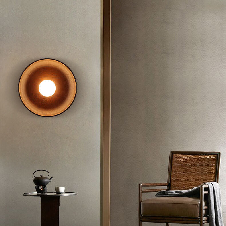 Velorien – Applique murale LED ronde moderne minimaliste en bois