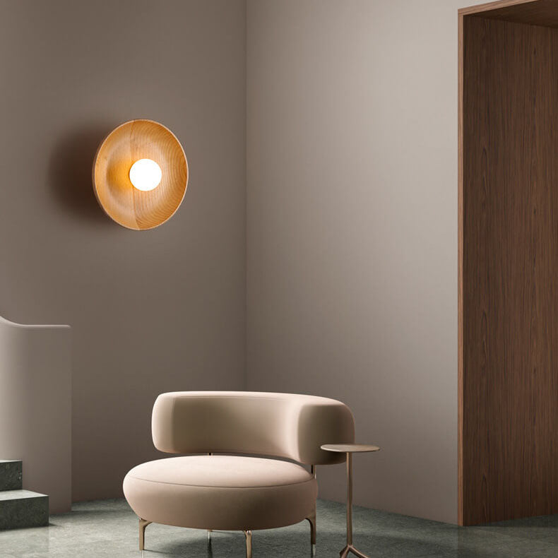 Velorien – Applique murale LED ronde moderne minimaliste en bois