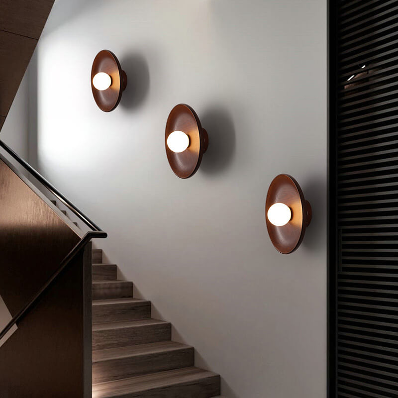Velorien – Applique murale LED ronde moderne minimaliste en bois