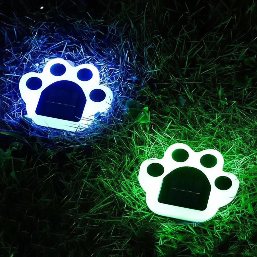 Pawlux – Lampada da pavimento LED solare moderna a forma di zampa  