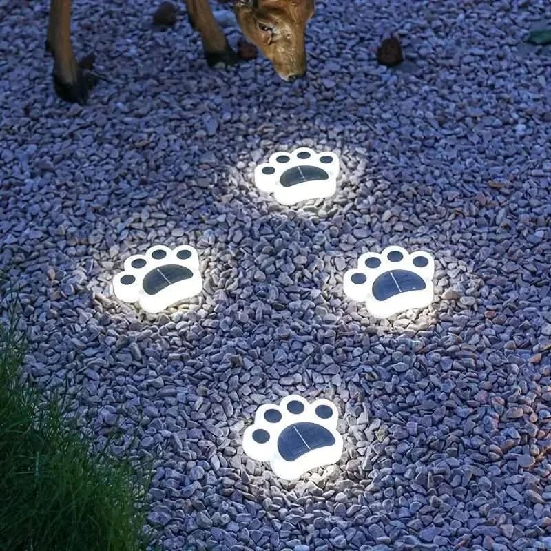 Pawlux – Lampada da pavimento LED solare moderna a forma di zampa  