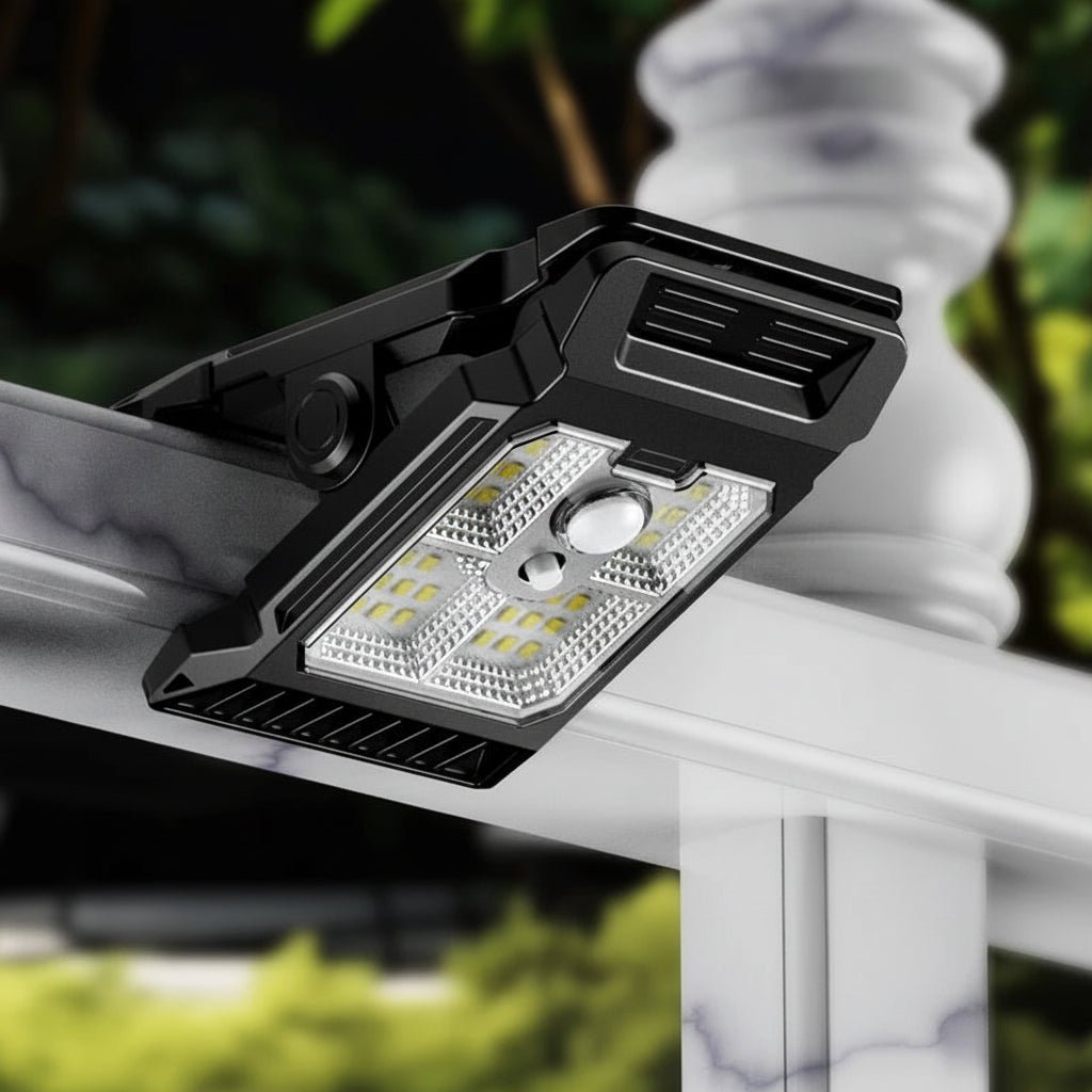 Solvion – Lampada da parete rettangolare LED solare moderna con sensore di movimento  