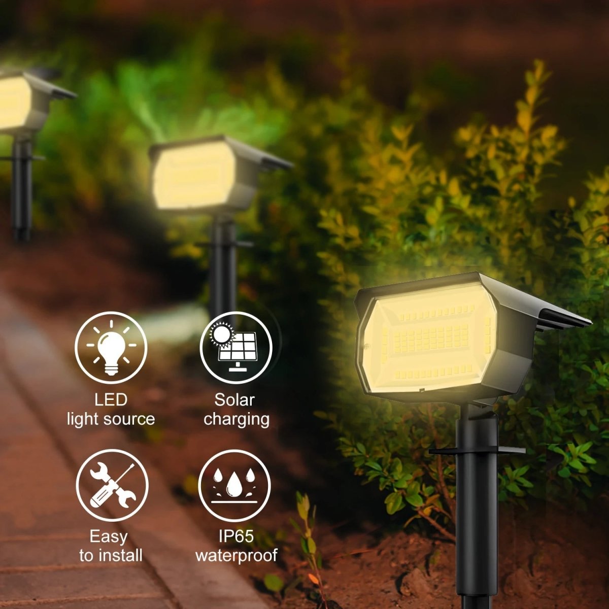 Solvanta – Faretto solare LED rettangolare moderno