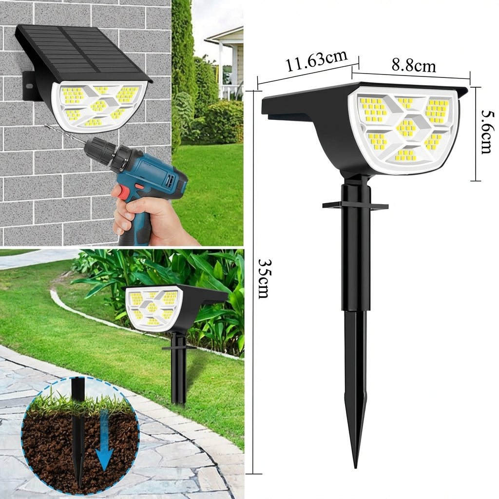 Solvanta – Faretto solare LED rettangolare moderno