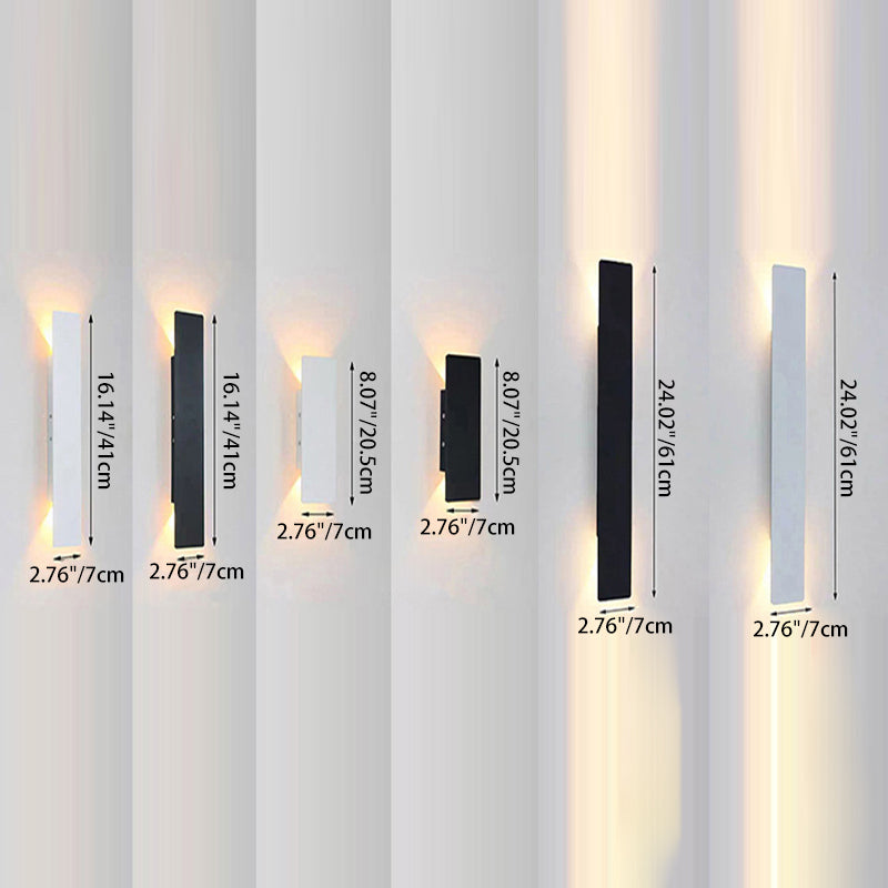 Rodien – Applique murale extérieure LED rectangulaire fine moderne 2 lumières