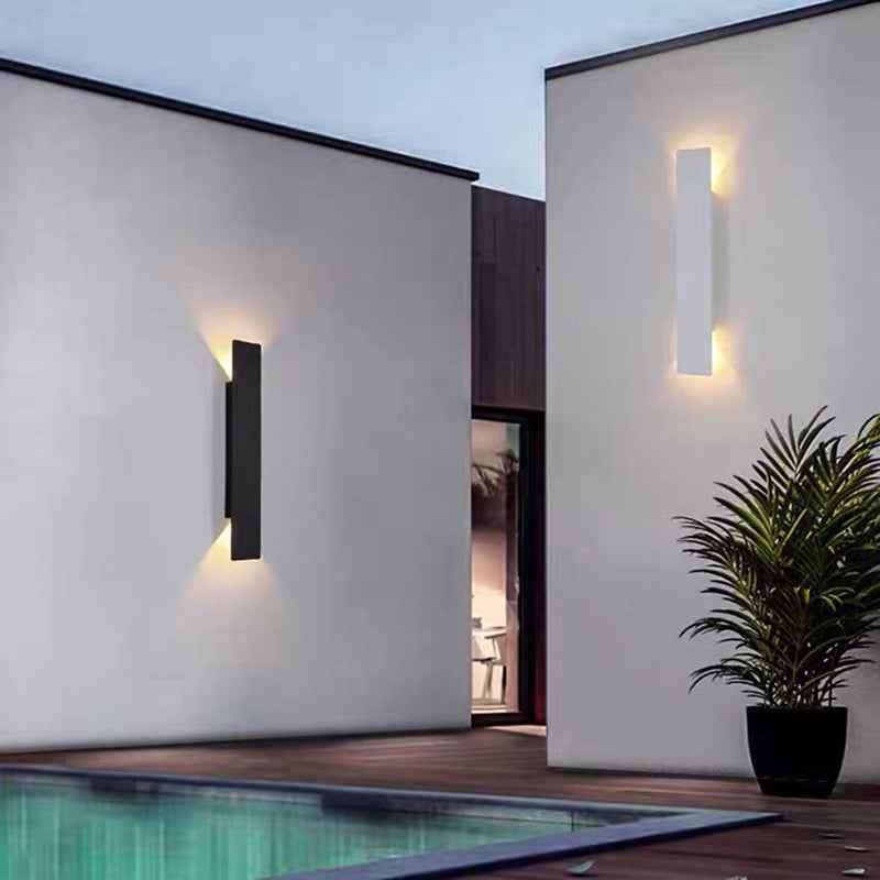 Rodien – Applique murale extérieure LED rectangulaire fine moderne 2 lumières