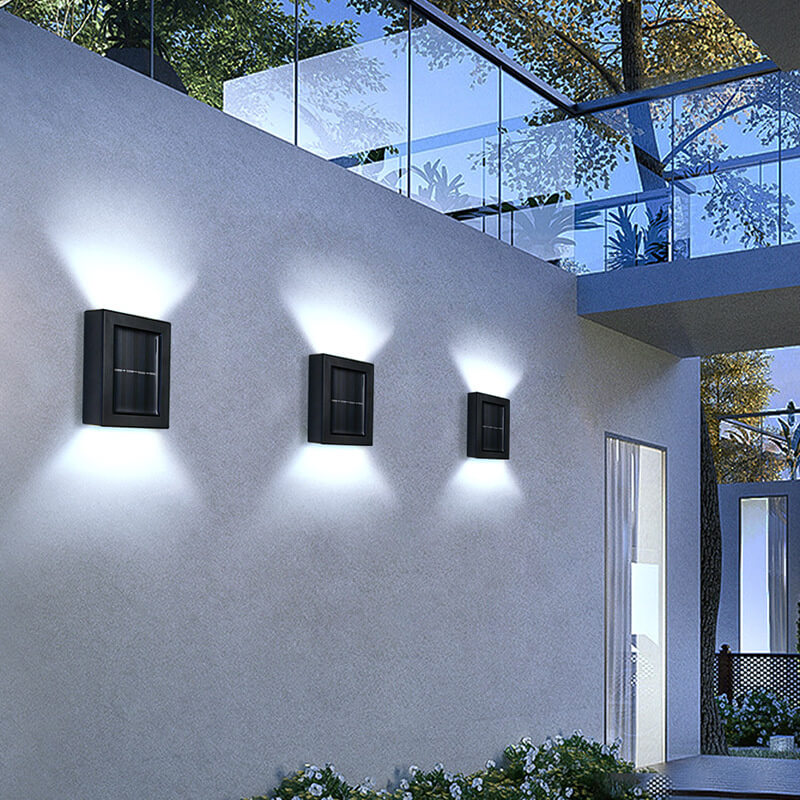 Melvane – Applique murale solaire LED carrée moderne 2 lumières
