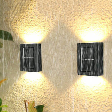 Melvane – Applique murale solaire LED carrée moderne 2 lumières