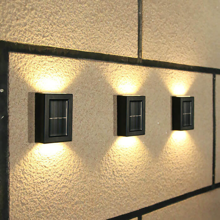 Melvane – Applique murale solaire LED carrée moderne 2 lumières