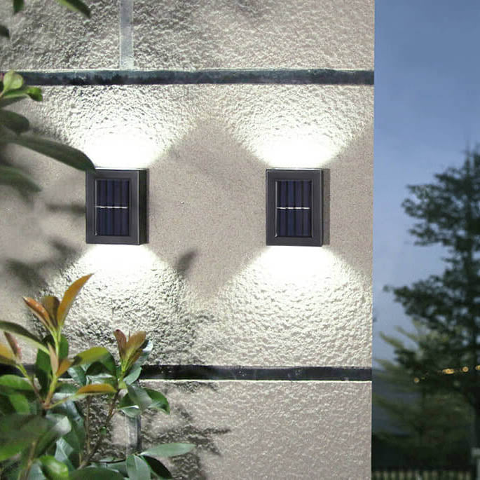 Melvane – Applique murale solaire LED carrée moderne 2 lumières