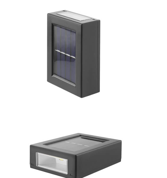 Melvane – Applique murale solaire LED carrée moderne 2 lumières