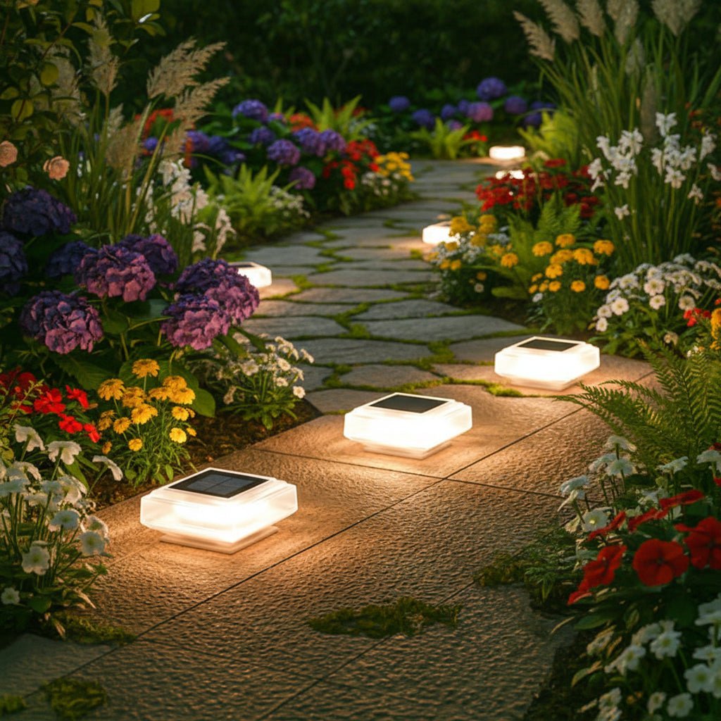 Solvyn – Luz LED solar moderna para suelo en forma cuadrada  