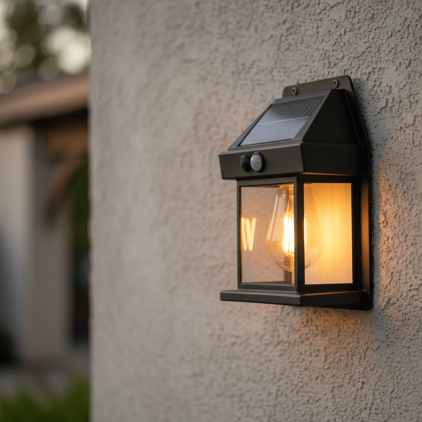 Molvane – Lanterna da parete solare LED quadrata moderna