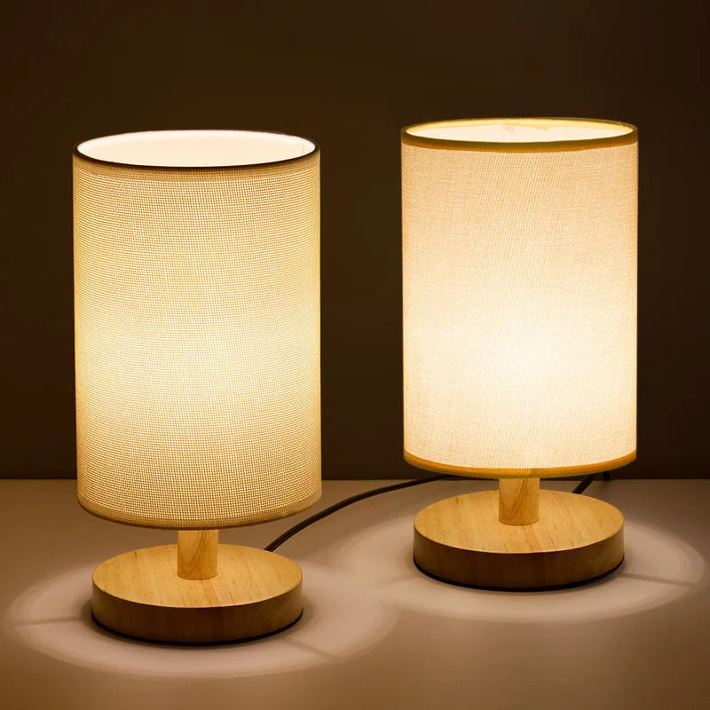 Aivaro - Lampada in legno organico e lino con telecomando