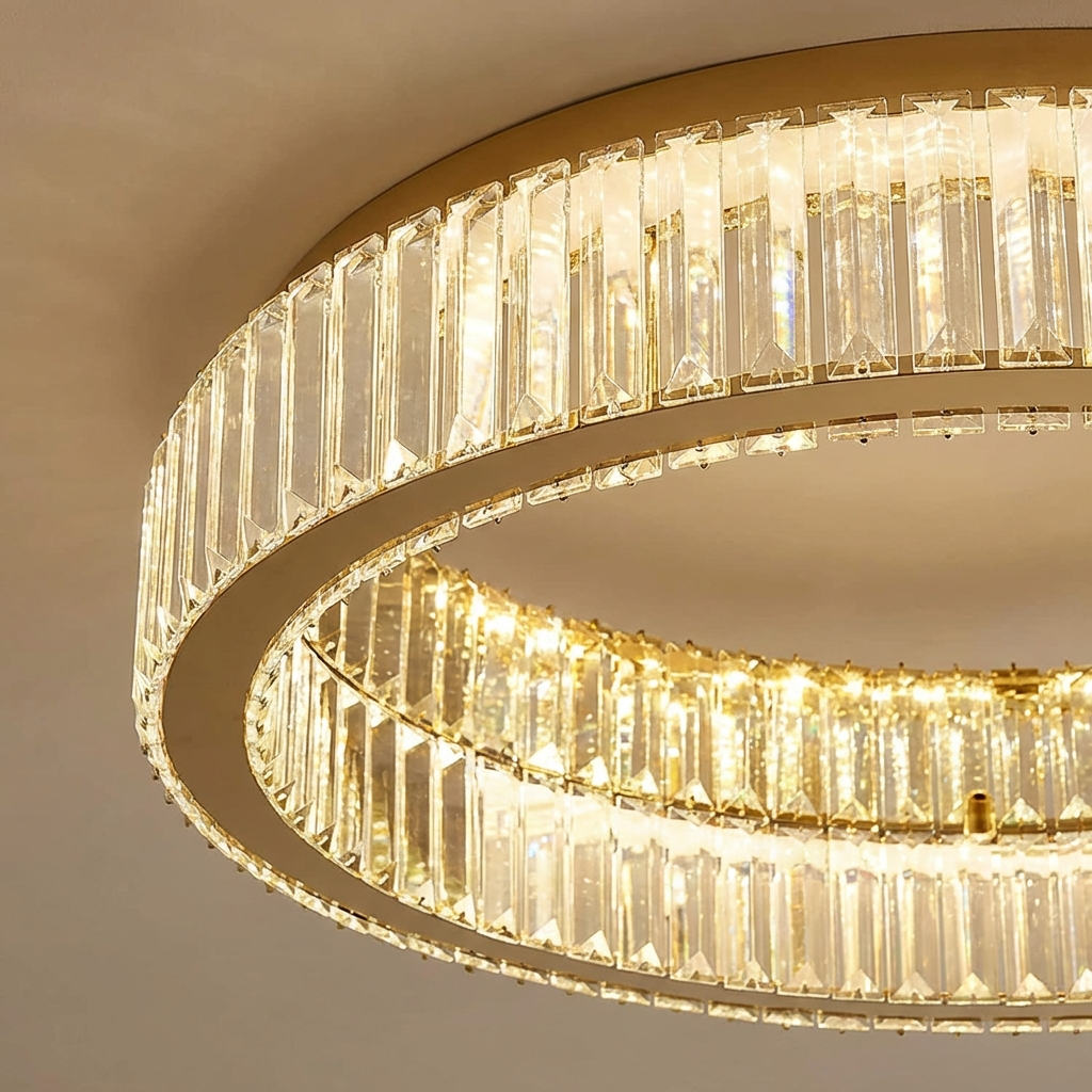Liorael - Lustre LED cercle en cristal moderne