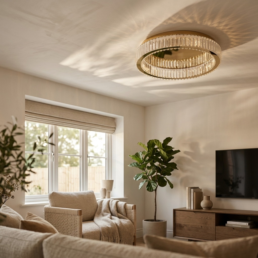 Round Crystal LED Chandelier Modern Stainless Steel Dimmable - Image 3