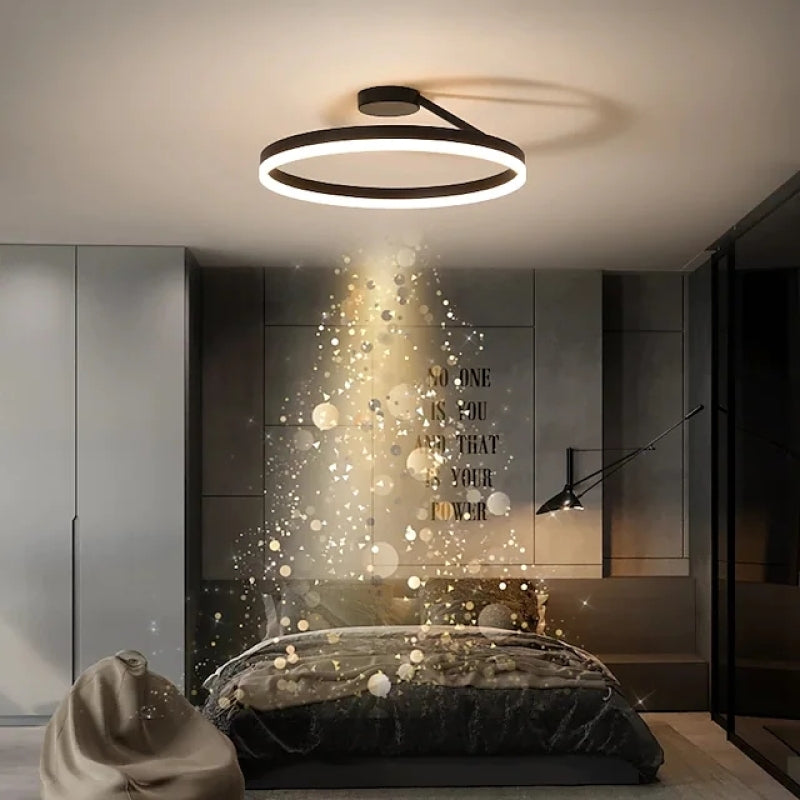 Arivonn - Plafonnier LED moderne cercle noir blanc à montage affleurant