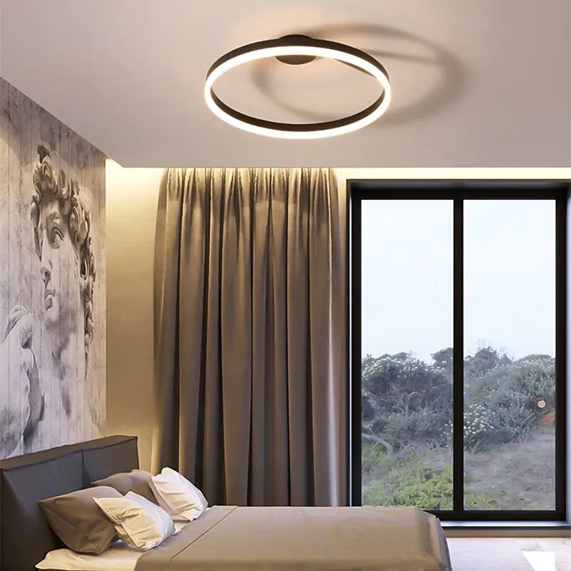 Arivonn - Plafonnier LED moderne cercle noir blanc à montage affleurant