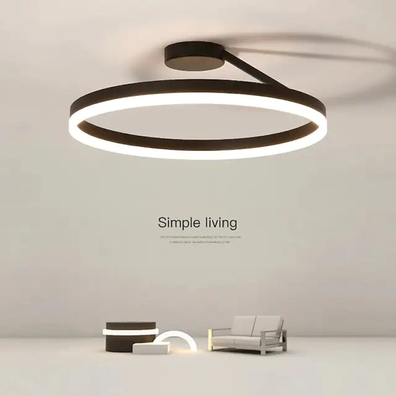 Arivonn - Plafonnier LED moderne cercle noir blanc à montage affleurant