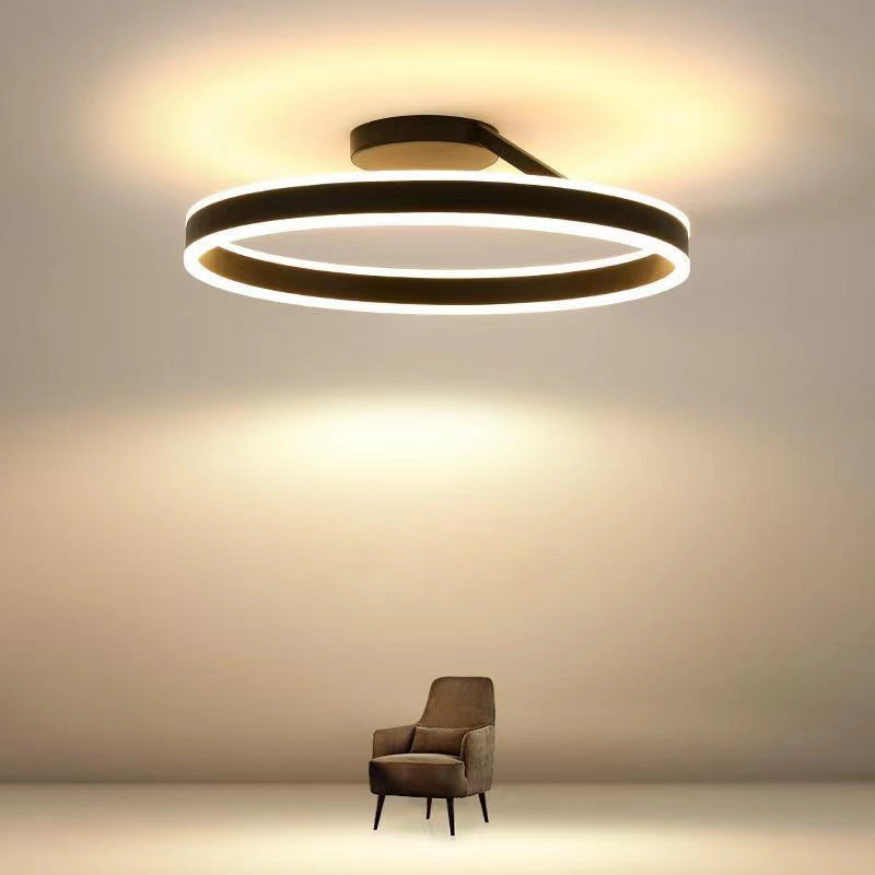 Arivonn - Plafonnier LED moderne cercle noir blanc à montage affleurant