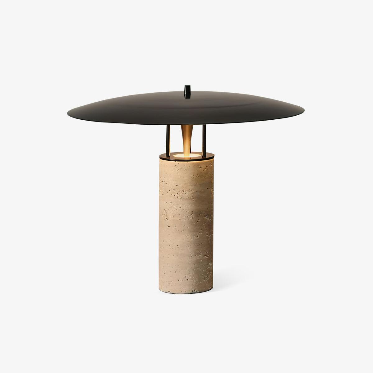 Elara – Lampe de table moderne avec abat-jour noir et base en métal