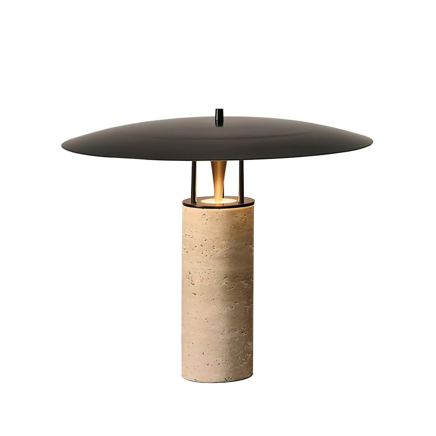 Elara – Lampe de table moderne avec abat-jour noir et base en métal