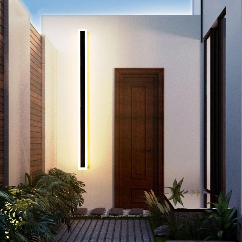 Ameran – Applique murale extérieure LED moderne en métal noir pour jardin balcon