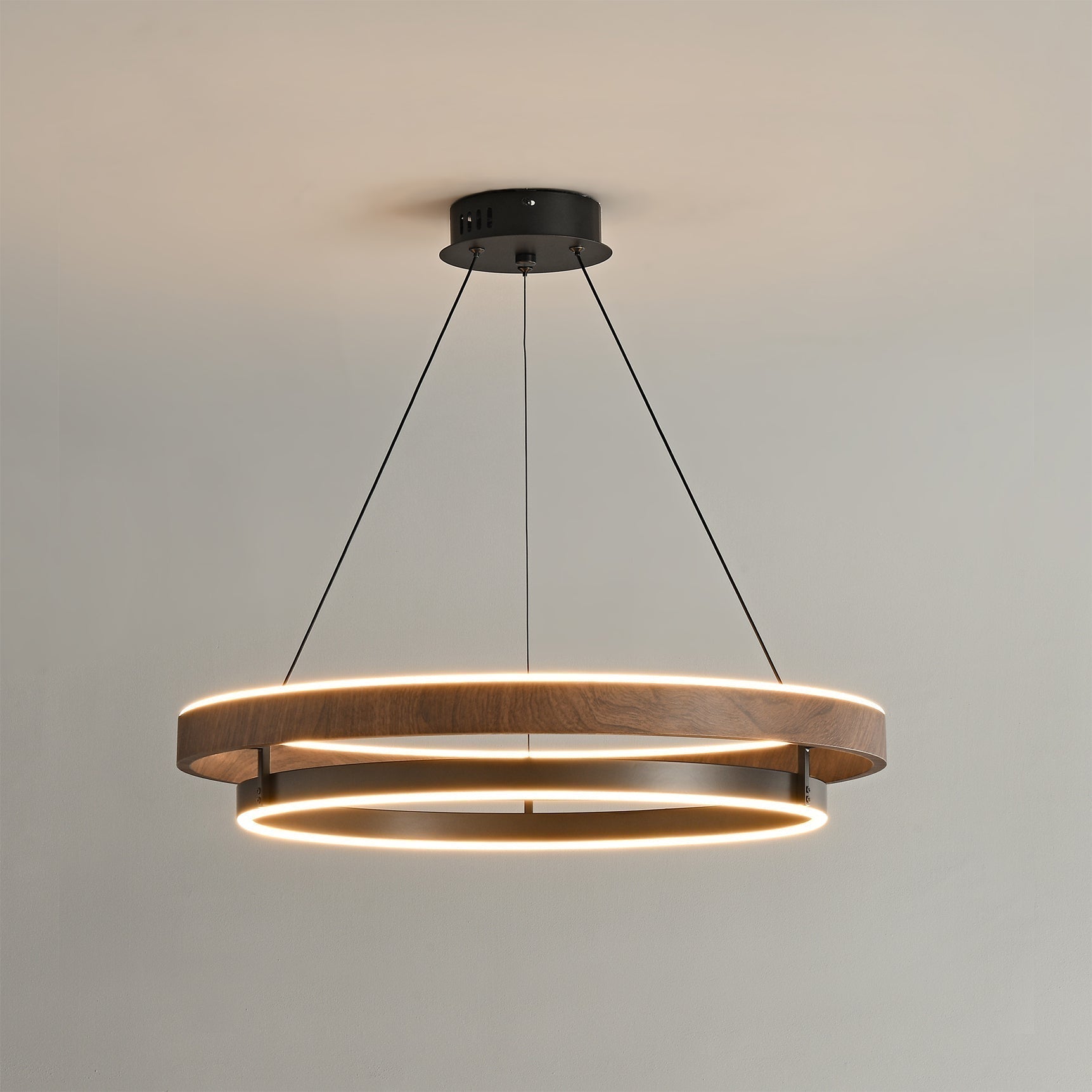 Nisora - Candelabro LED de doble anillo luminoso
