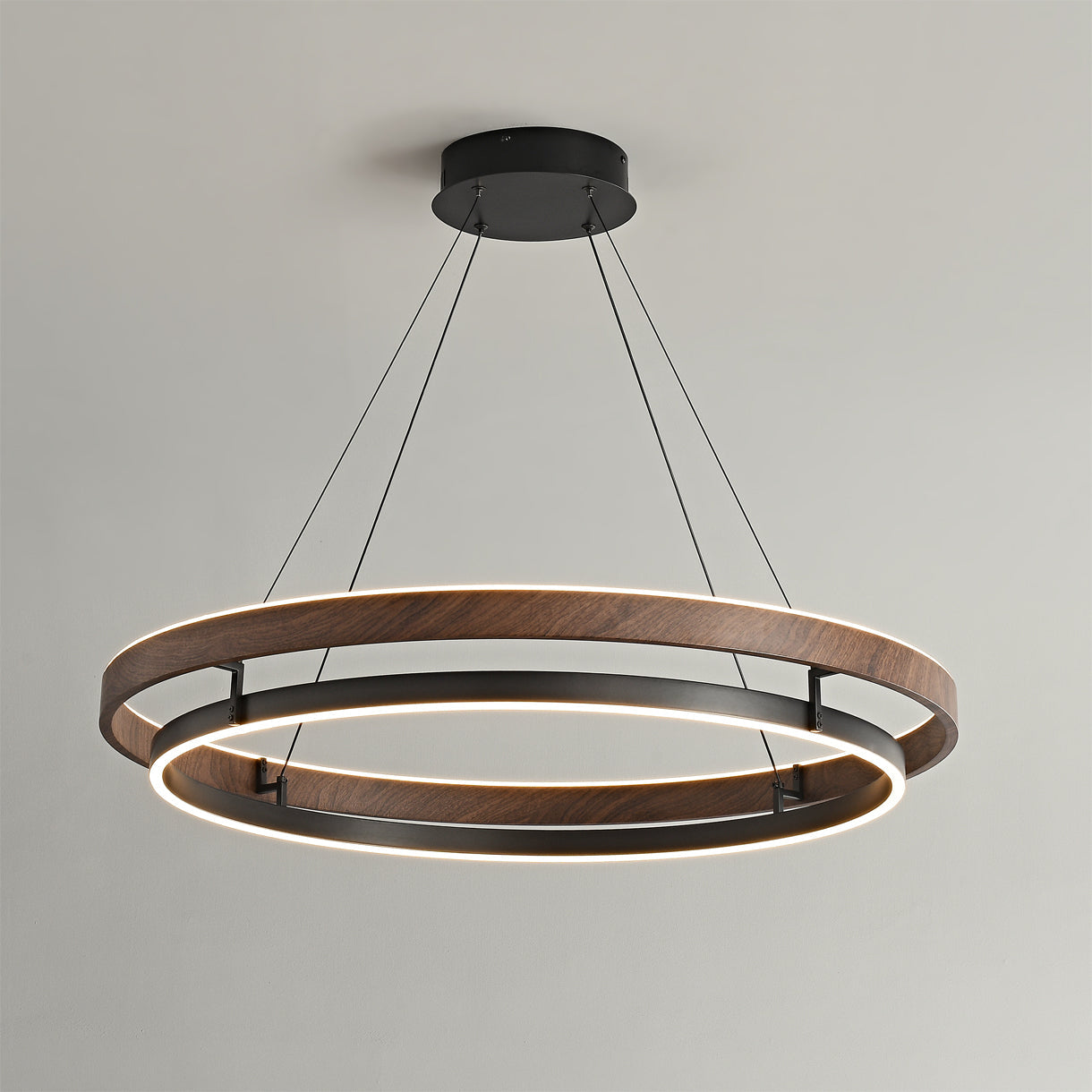Nisora - Lampadario LED a doppio anello luminoso
