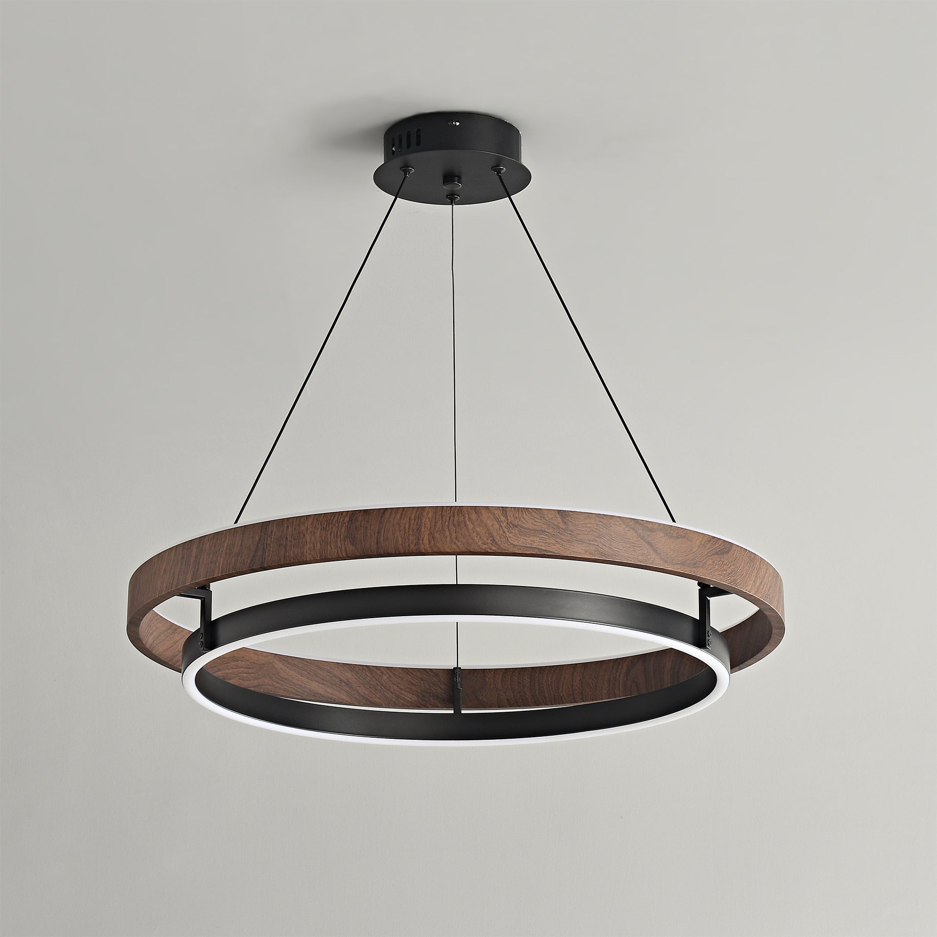 Nisora - Lampadario LED a doppio anello luminoso