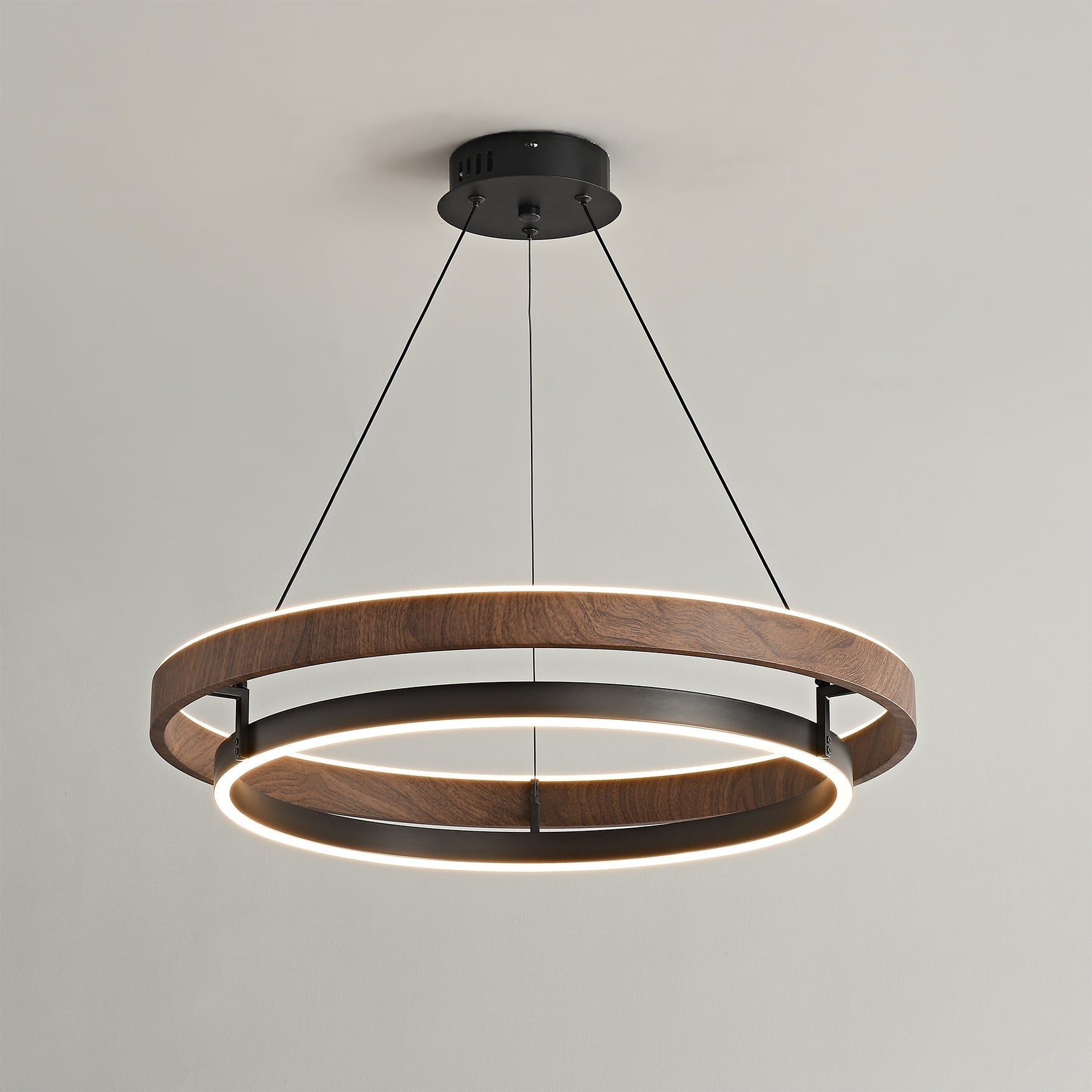 Nisora - Lampadario LED a doppio anello luminoso
