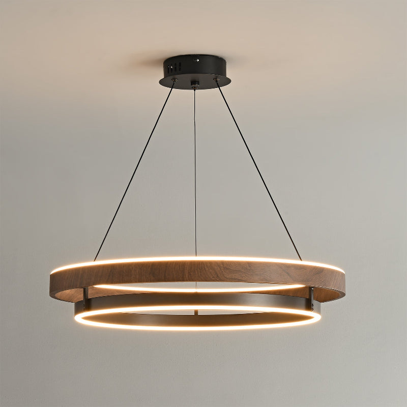 Nisora - Lampadario LED a doppio anello luminoso