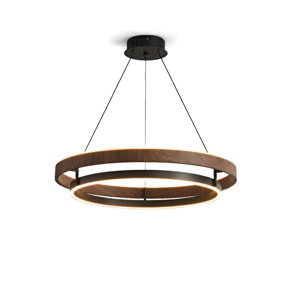Nisora - Lampadario LED a doppio anello luminoso