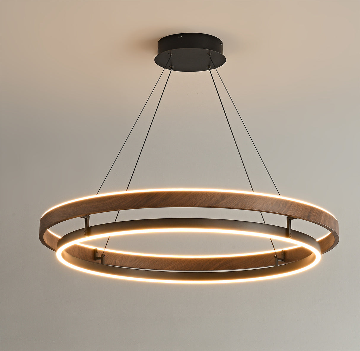 Nisora - Lampadario LED a doppio anello luminoso