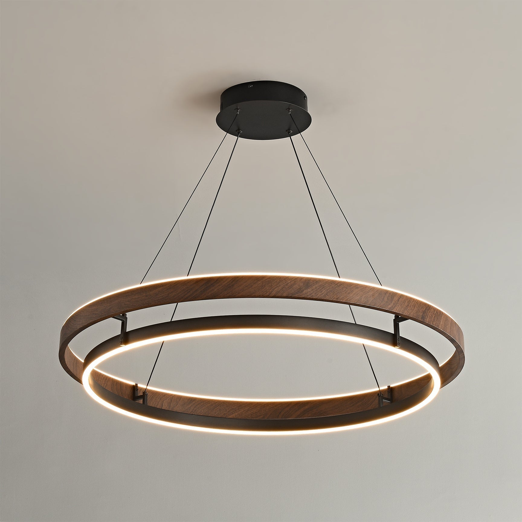 Nisora - Lampadario LED a doppio anello luminoso