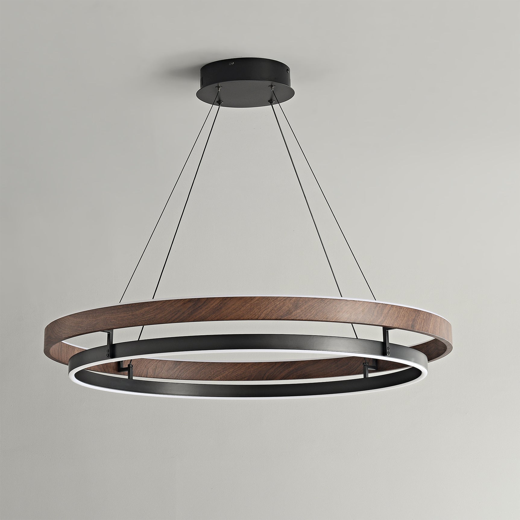 Nisora - Lampadario LED a doppio anello luminoso