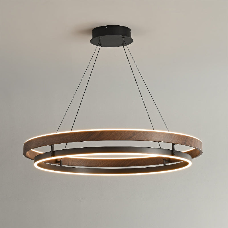 Nisora - Lampadario LED a doppio anello luminoso