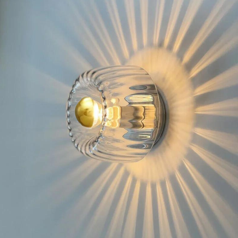 Beliora – Lampada da parete LED rotonda in vetro stile Bauhaus nordico