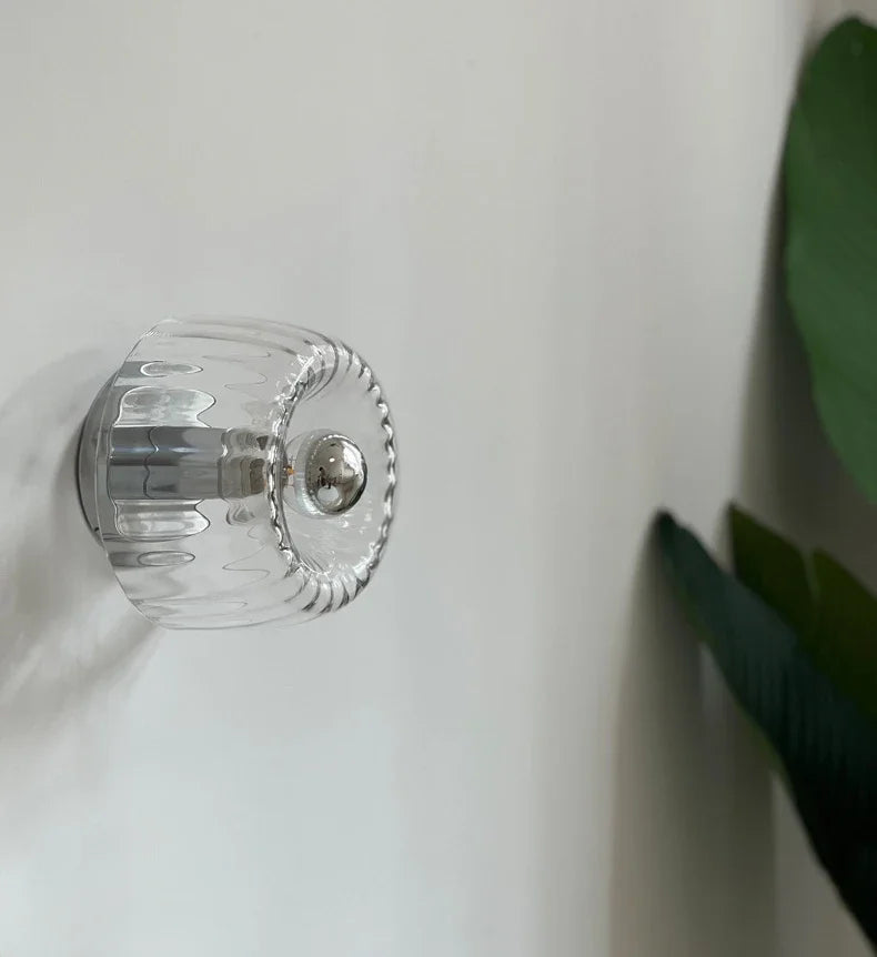 Beliora – Lampada da parete LED rotonda in vetro stile Bauhaus nordico
