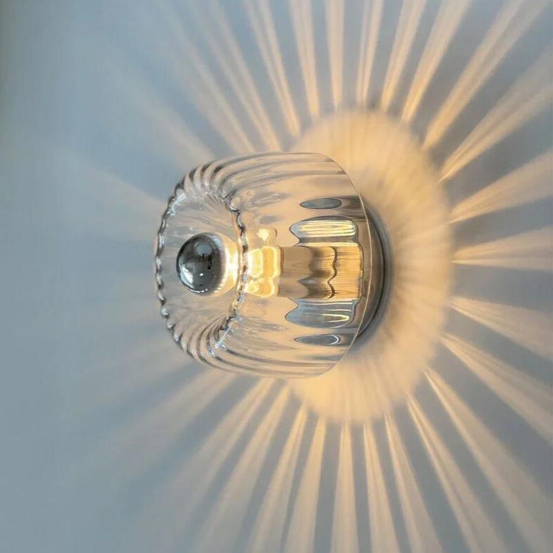 Beliora – Lampada da parete LED rotonda in vetro stile Bauhaus nordico